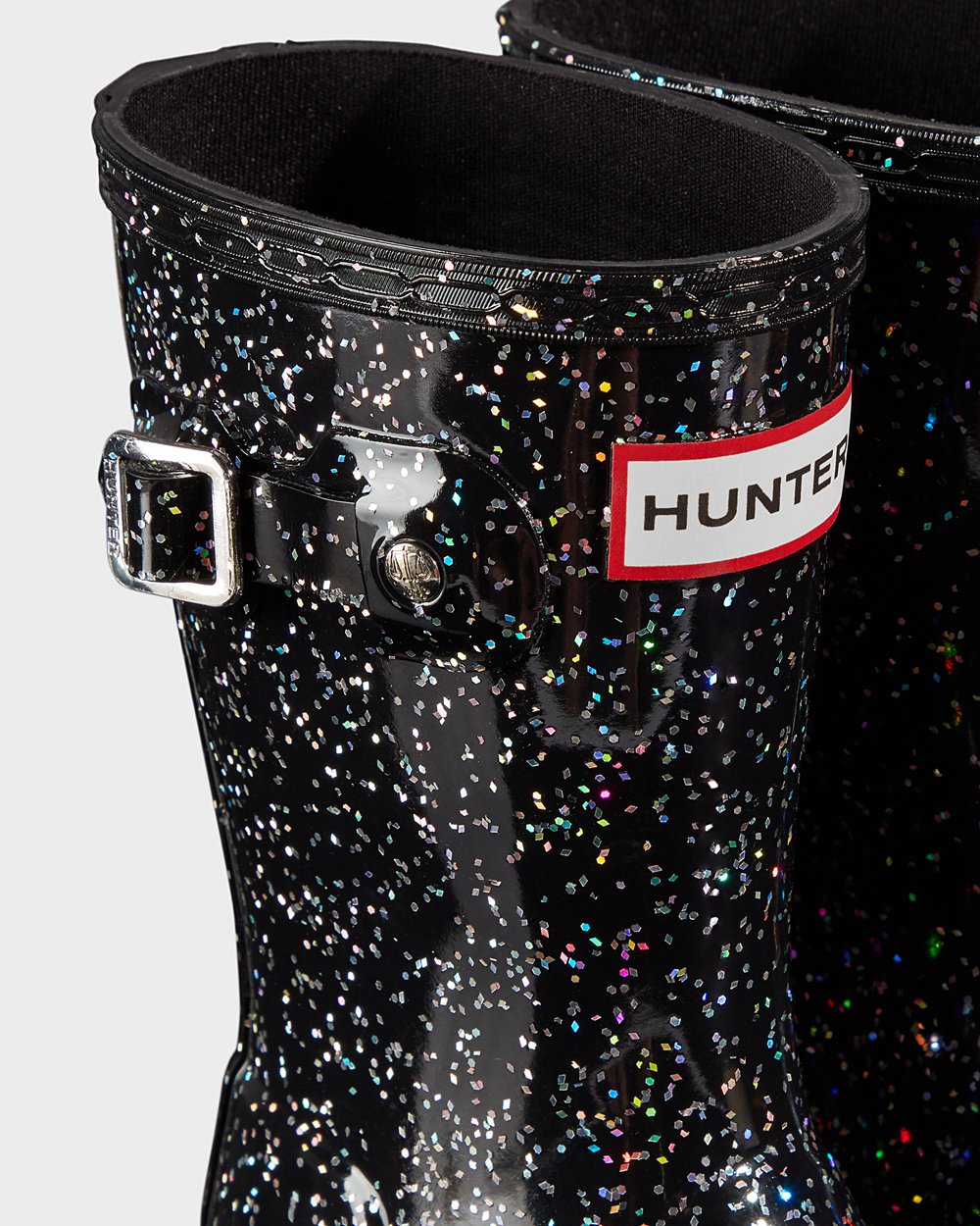 Kids Hunter Original Little Giant Glitter - Rain Boots Black - 6218-SZHUT